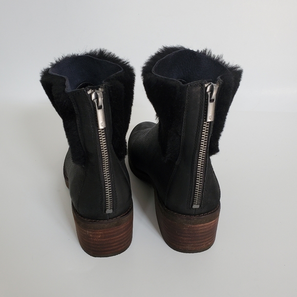 Lucky Brand Black Leather Tarina Ankle Boots Size 8.5 - Picture 5 of 12